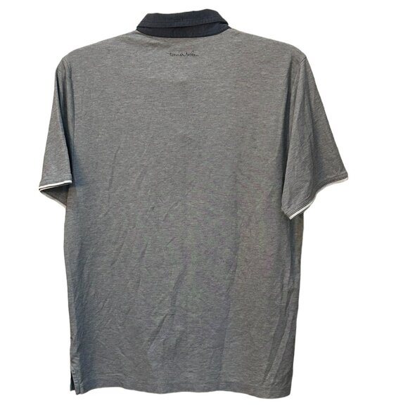 Travis Mathew Grey Blue Golf Polo Shirt Size Large - Picture 3 of 6